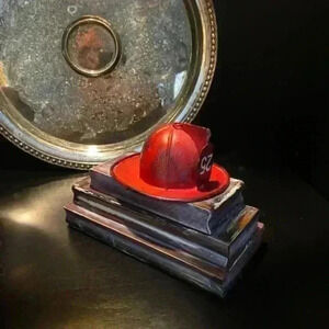 Homemade Fireman Accent Christmas Decor Paper Weight